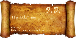 Ila Dénes névjegykártya